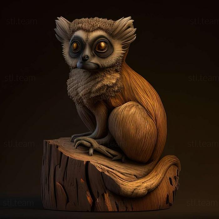 3D model Eulemur rufifrons (STL)